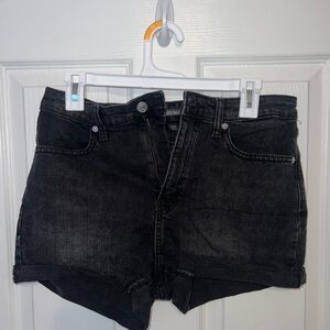 basic black jean shorts